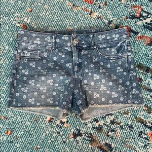 Lauren Conrad Flower Print Jean Shorts - 4